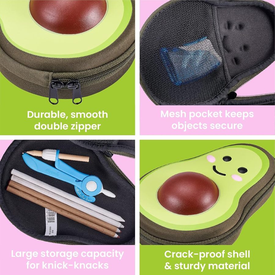 It's Academic Avocado Pencil Case with Mesh Pocket, angle 2