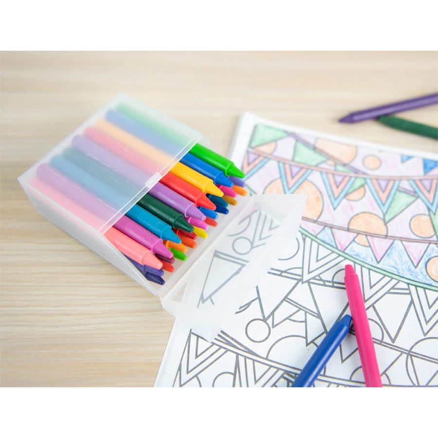 It's Academic Crayon Box with Hinged Lid, 16-Pack, angle 5