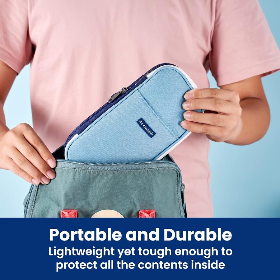 It's Academic Expanding Pencil Case, Blue, angle 4