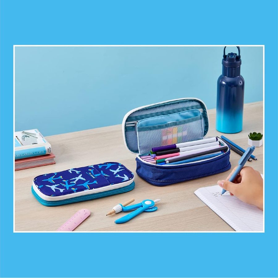 It's Academic Expanding Pencil Case, Jet Design, 2-Pack, angle 5