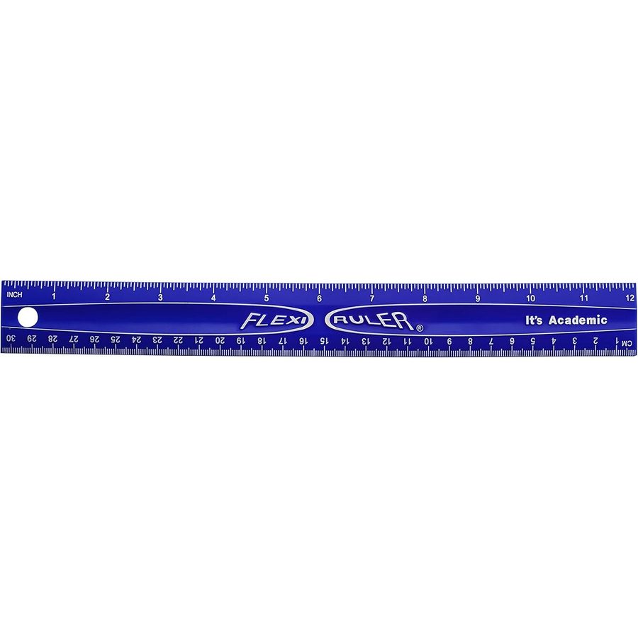 It's Academic Flexi Rulers, 12-Inch, Blue, 12 Packs of 12, angle 2