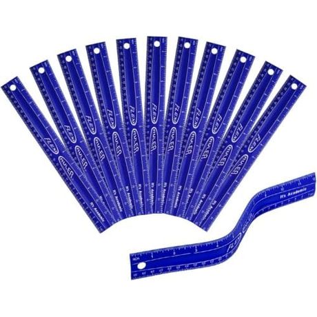 It's Academic Flexi Rulers, 12-Inch, Blue, 12 Packs of 12