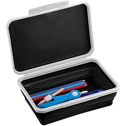 It's Academic Flexi Storage Box with Lid, Black