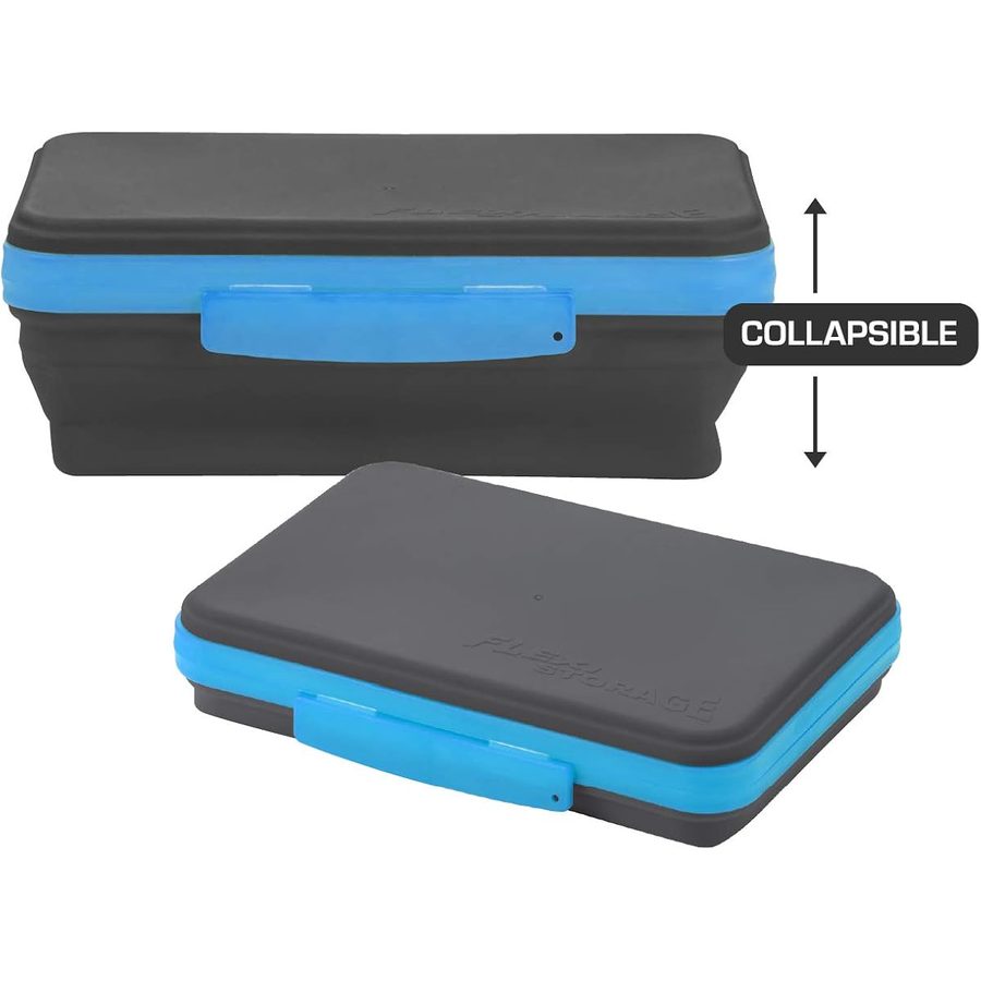 It's Academic Flexi Storage Box with Lid, Blue and Black, angle 2