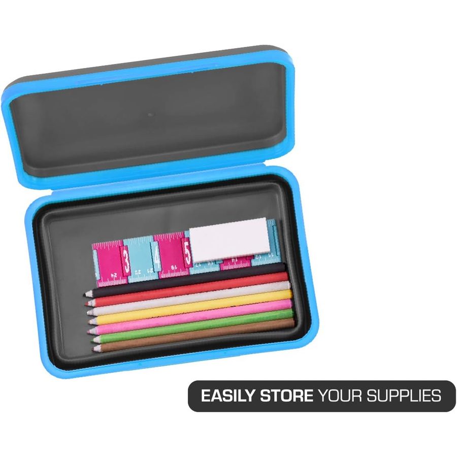 It's Academic Flexi Storage Box with Lid, Blue and Black, angle 4