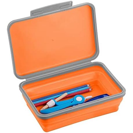 It's Academic Flexi Storage Box with Lid, Orange