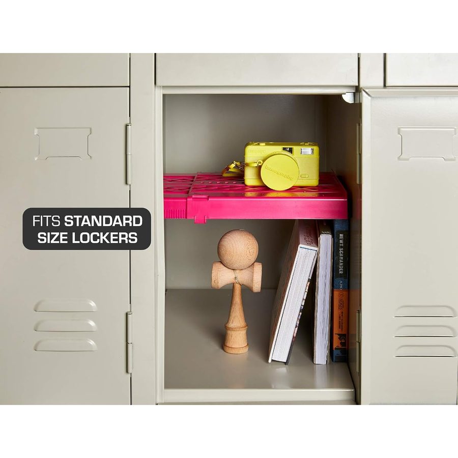 It's Academic LockerMate Adjust-A-Shelf Locker Shelf, Pink, angle 4