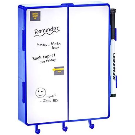 It's Academic LockerMate Magnetic Locker Vanity with Lighted Mirror, Blue