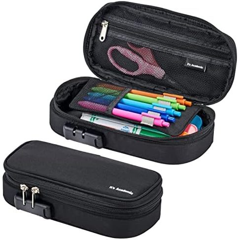 It's Academic Locking Pencil Case, Black