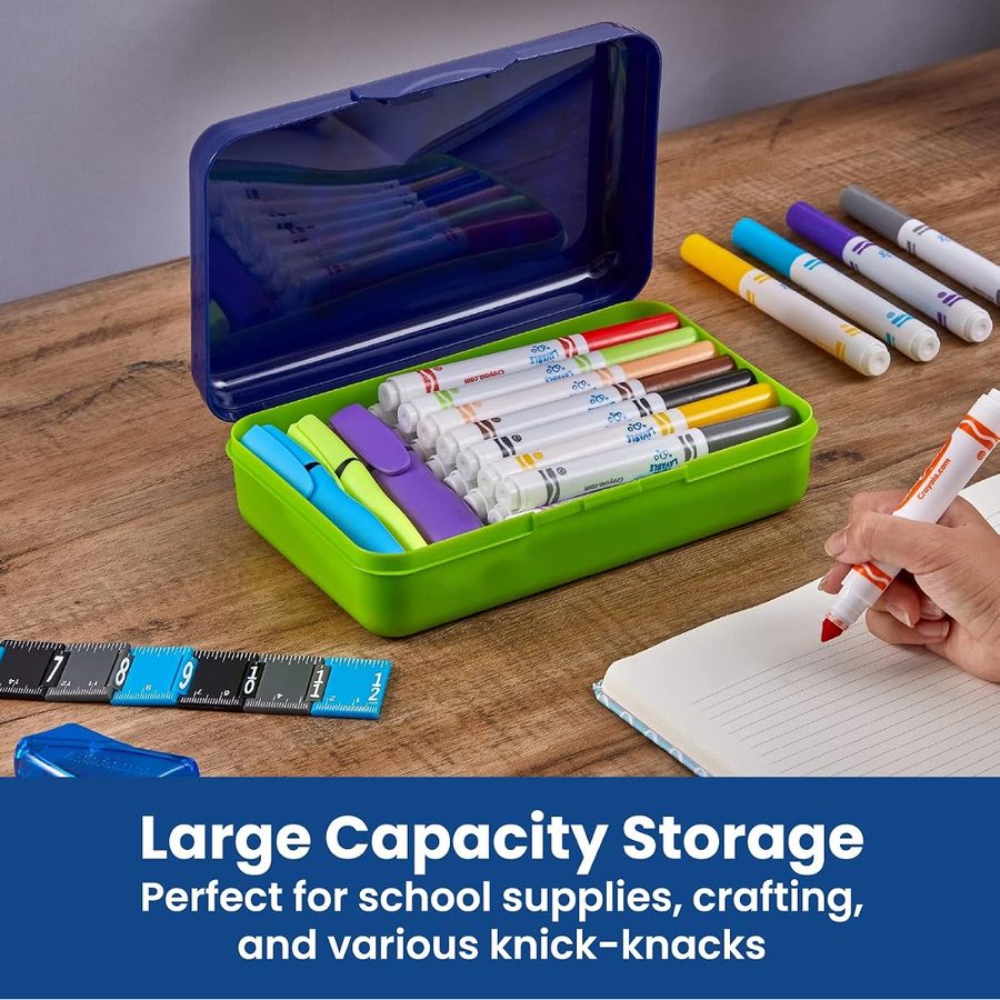 It's Academic Pencil Box Kit with Ruler and Sharpener, Blue Gaming Design, angle 2