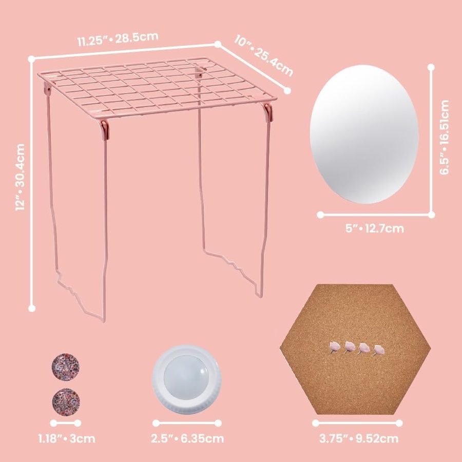 LockerMate by Bostitch 10-Piece Locker Kit with Push Light, Pink, angle 3