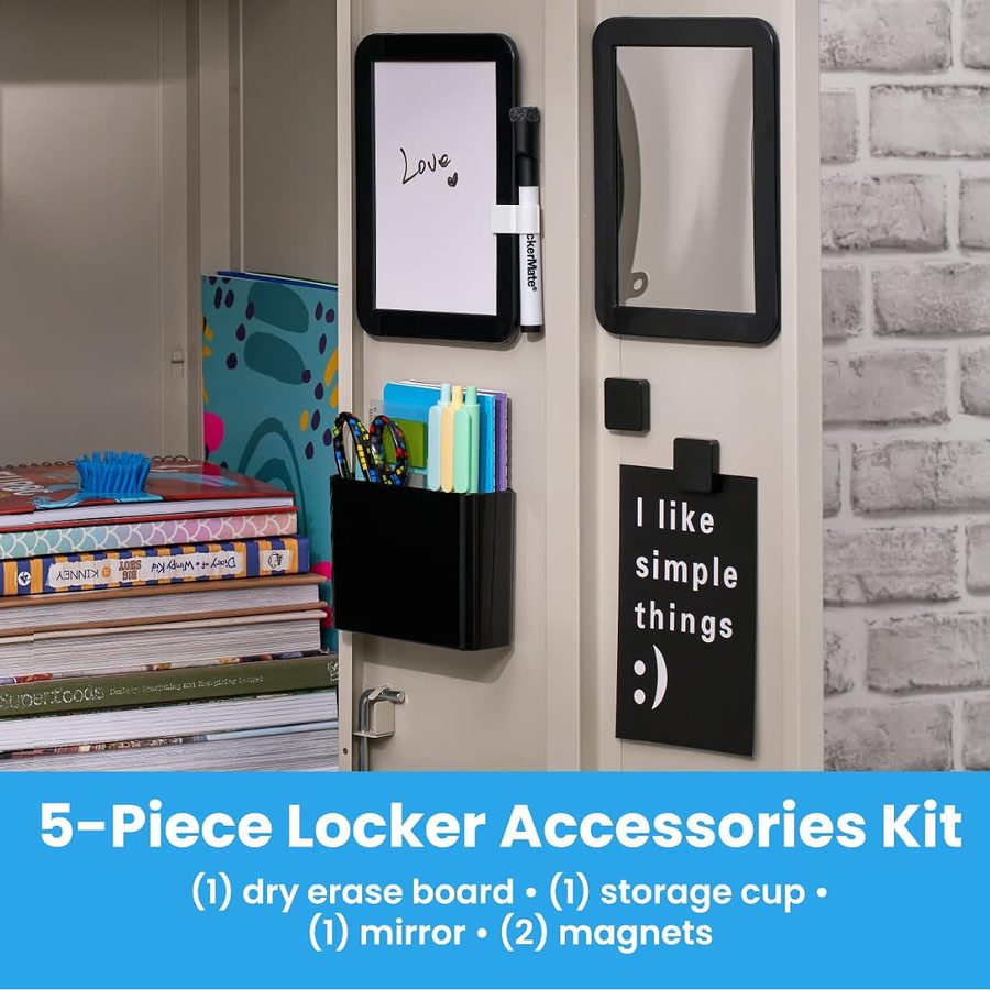 LockerMate 6-Piece Magnetic Locker Organizer Kit, Black, angle 4