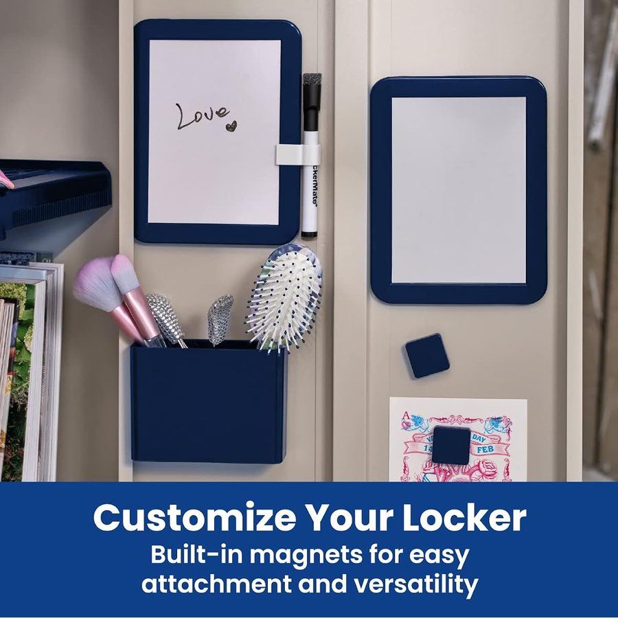 LockerMate 6-Piece Magnetic Locker Organizer Kit, Navy, angle 5