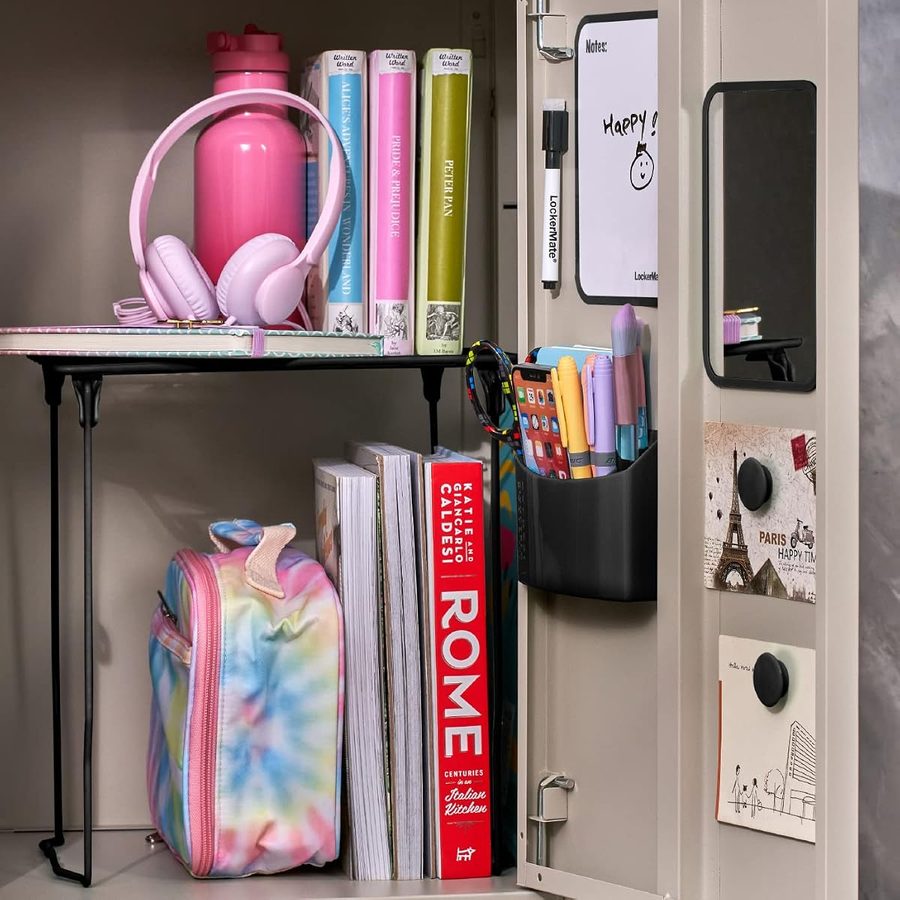 LockerMate by Bostitch 7-Piece Locker Kit with Wire Shelf, Black, angle 2