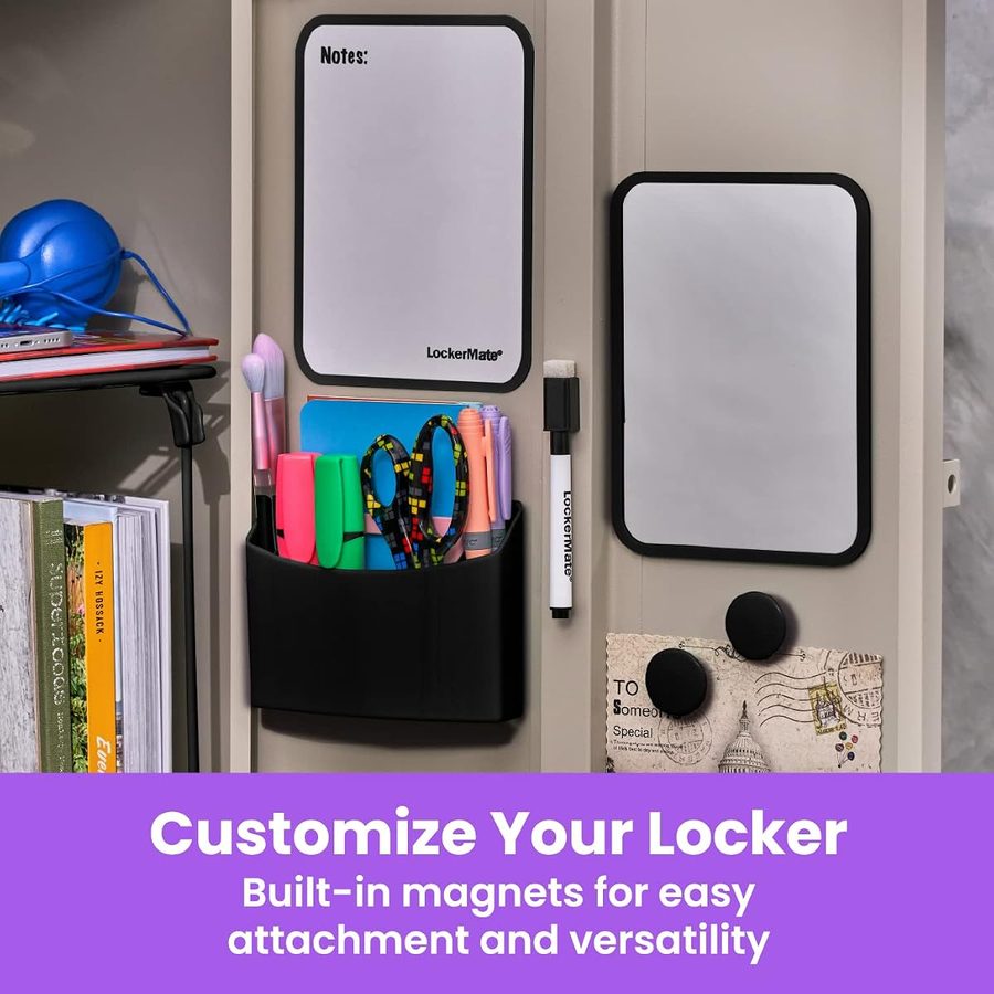 LockerMate by Bostitch 7-Piece Locker Kit with Wire Shelf, Black, angle 5