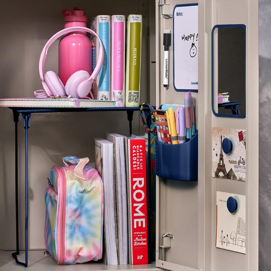 LockerMate by Bostitch 7-Piece Locker Kit with Wire Shelf, Blue, angle 2