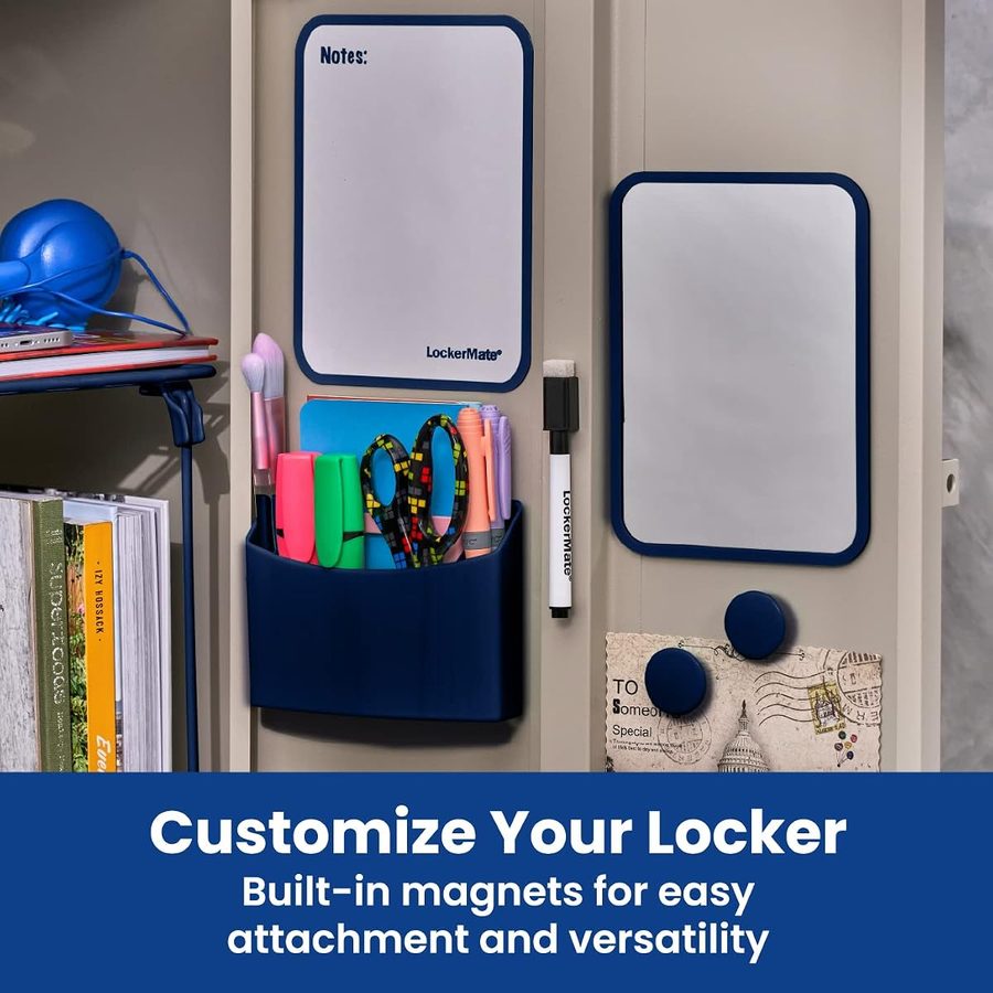 LockerMate by Bostitch 7-Piece Locker Kit with Wire Shelf, Blue, angle 5