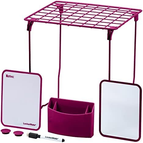 LockerMate by Bostitch 7-Piece Locker Kit with Wire Shelf, Pink