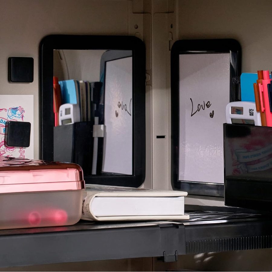 LockerMate Adjust-A-Shelf 6-Piece Locker Accessories Set, Black, angle 2