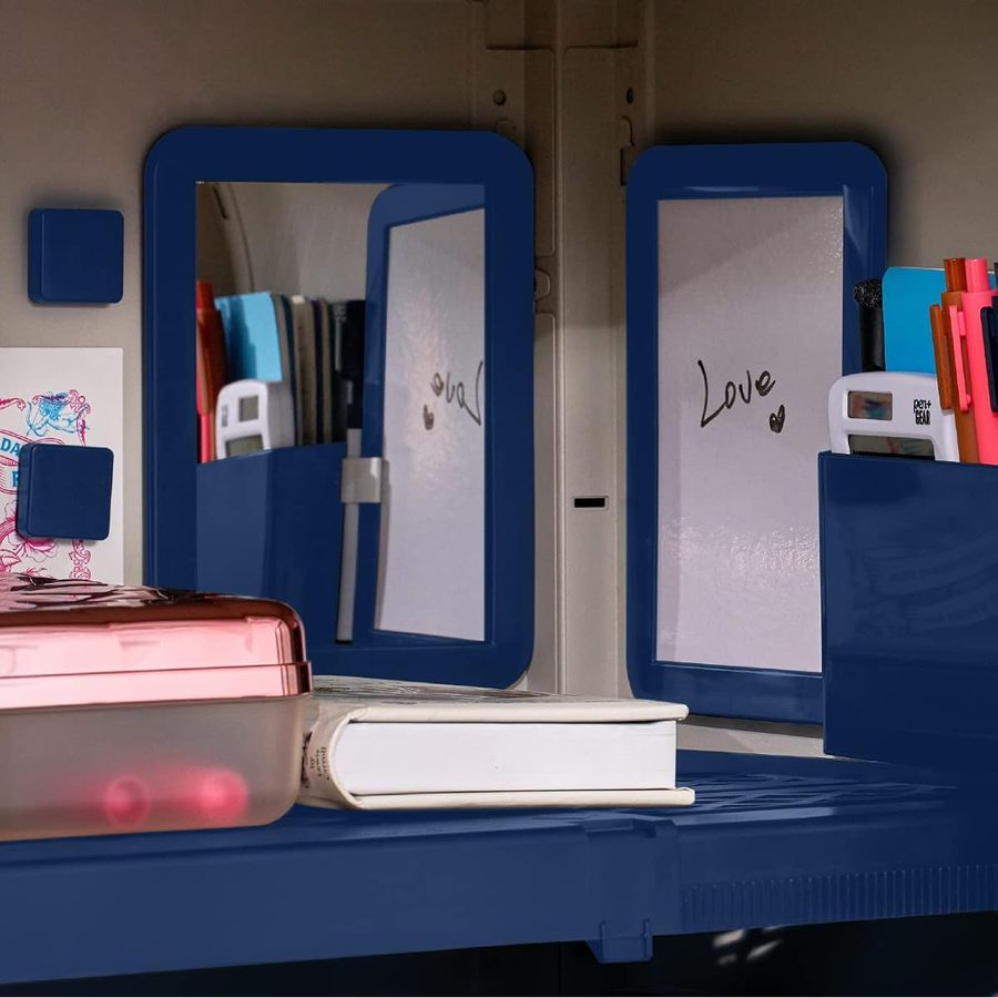 LockerMate Adjust-A-Shelf 6-Piece Locker Accessories Set, Navy, angle 2
