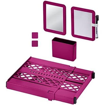 LockerMate Adjust-A-Shelf 6-Piece Locker Accessories Set, Pink