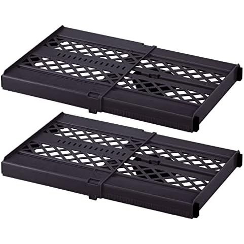LockerMate Adjust-A-Shelf Locker Shelf, Black, 2-Pack