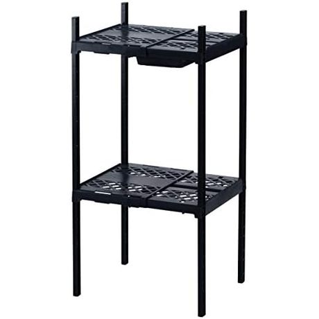 LockerMate Double Locker Shelf, Adjustable Width and Height, Black