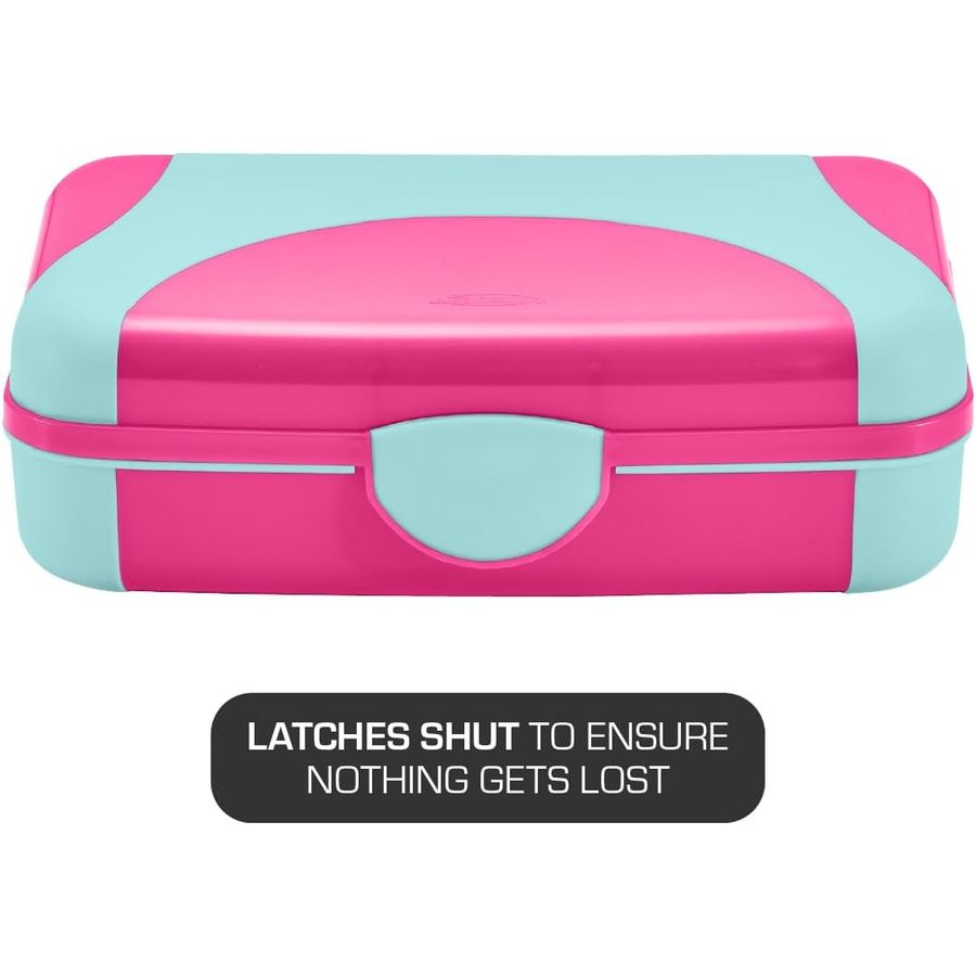 LockerMate by Bostitch Hard Pencil Case, Pink and Blue, angle 3