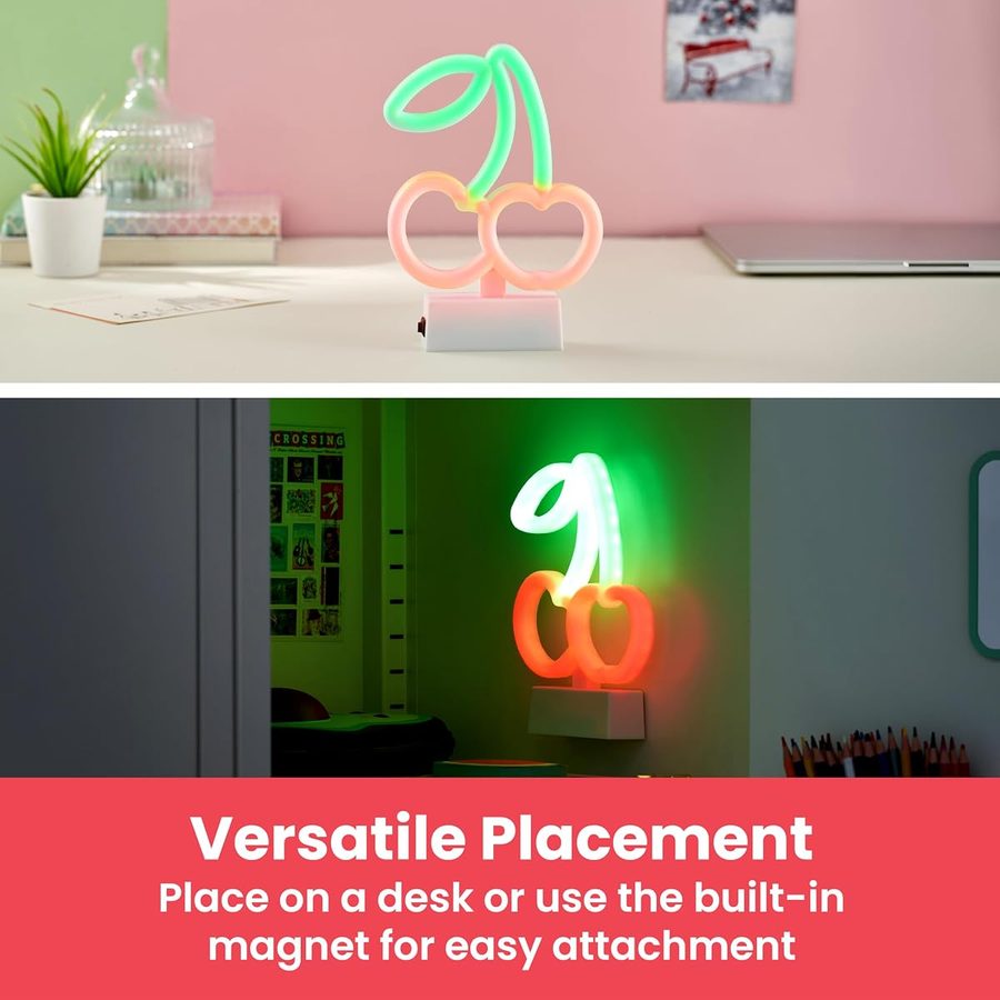 LockerMate by Bostitch Magnetic Cherry Neon LED Light, angle 3