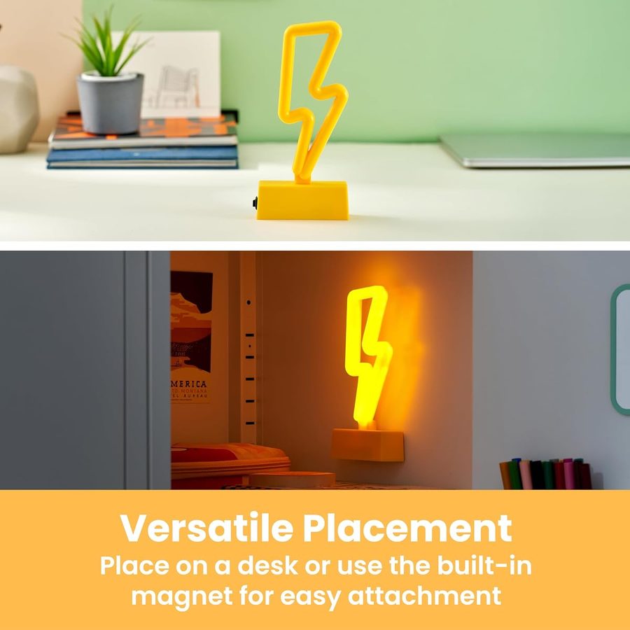 LockerMate by Bostitch Magnetic Lightning Bolt Neon LED Light, angle 3