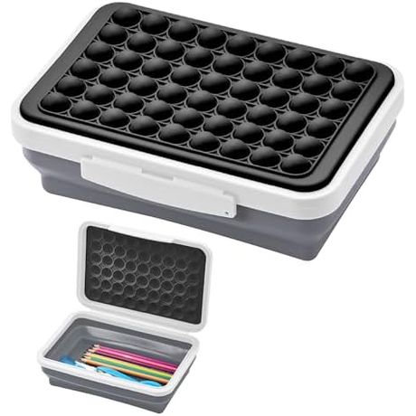 LockerMate by Bostitch Pop-It Flexi Pencil Case, Black and White