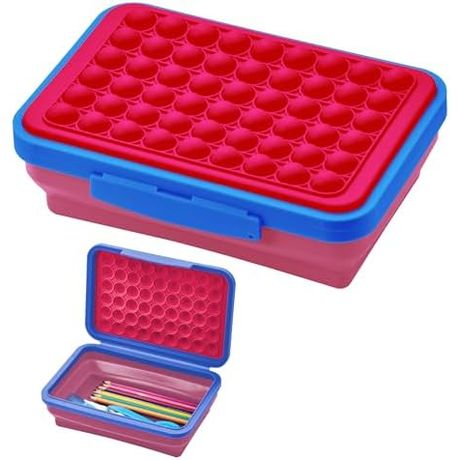 LockerMate by Bostitch Pop-It Flexi Pencil Case, Pink and Purple