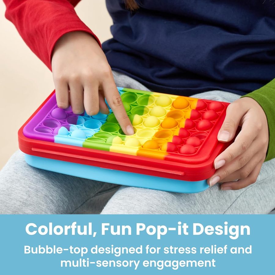 LockerMate by Bostitch Pop-It Flexi Storage Pencil Box, Rainbow, angle 5