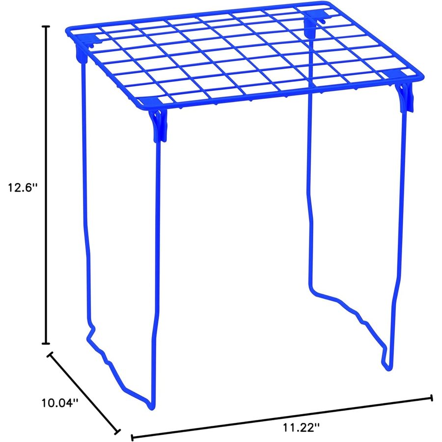 LockerMate Stac-A-Shelf Stackable Locker Shelf, Extra Tall, Blue, angle 3